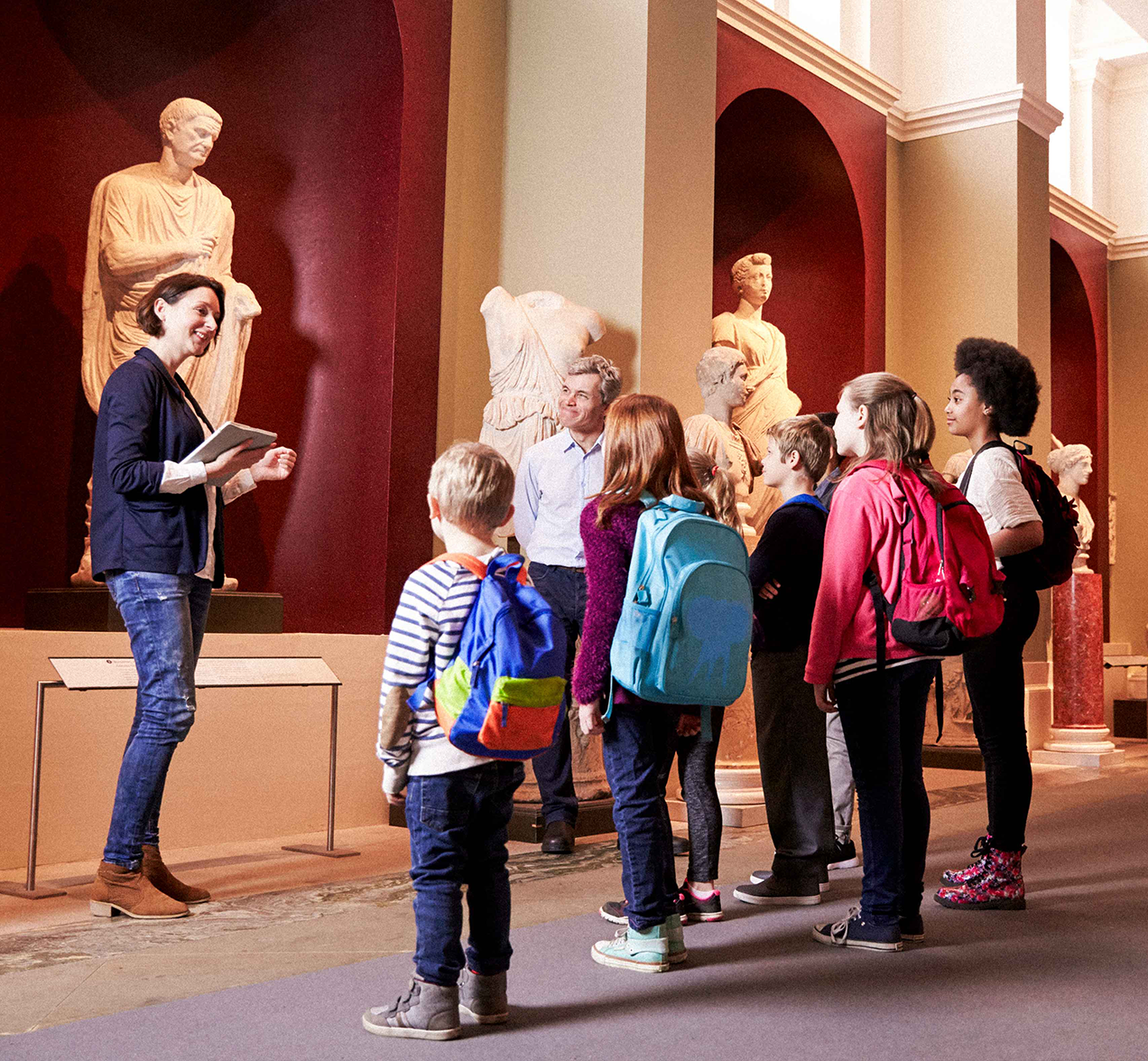 Elementary school students at a field trip.