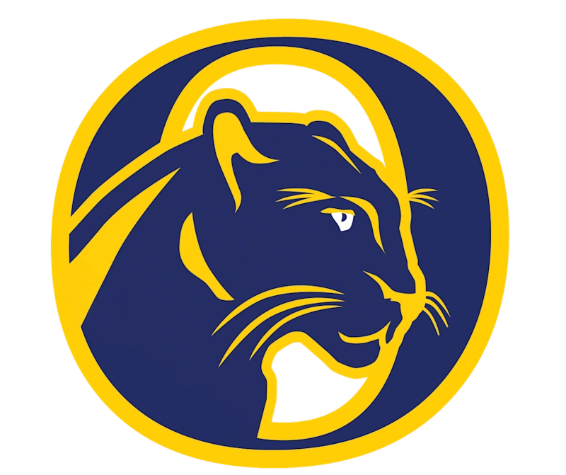 Panther logo with blue and yellow